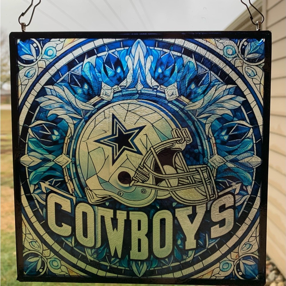 Cowboys Sublimated Glass Sun Catcher
